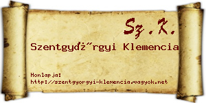 Szentgyörgyi Klemencia névjegykártya
